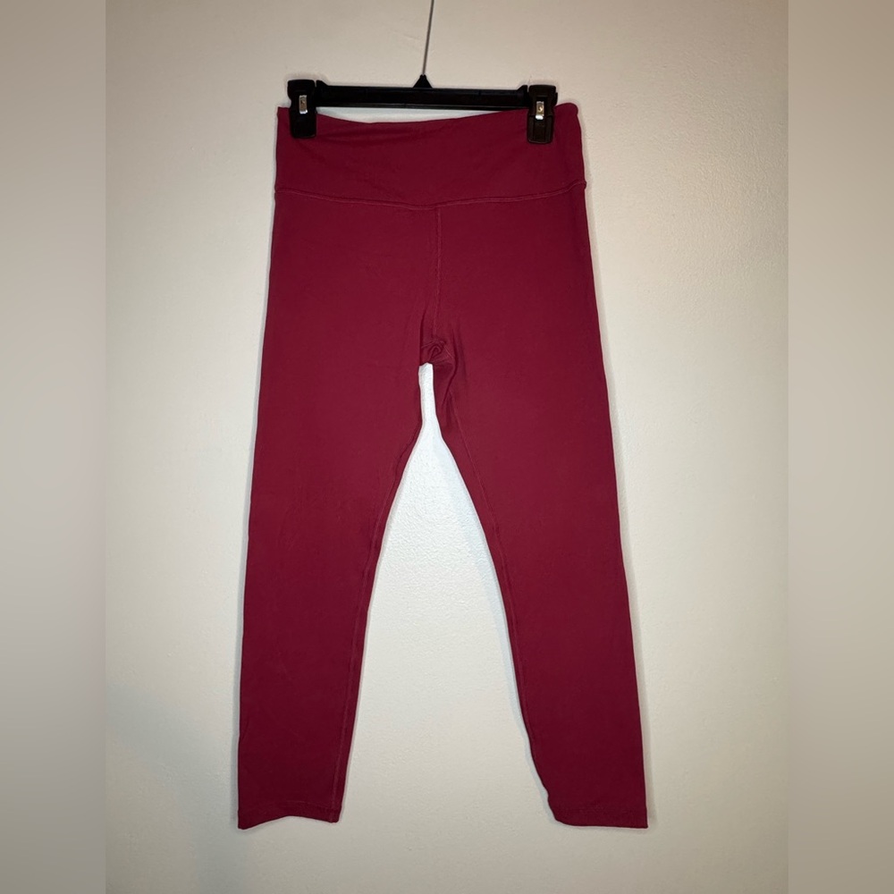 Zyia Active Burgundy High Rise Leggings Size 6-8 Performance Athleisure